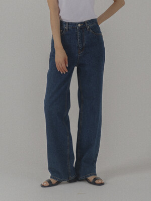 Classic straight fit denim pants_Blue