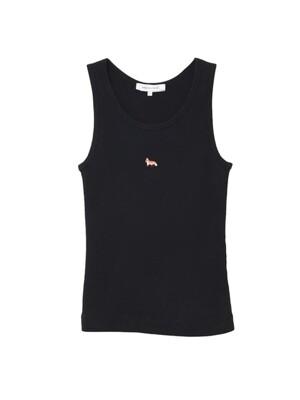MAISON KITSUNE BABY FOX RIBBED TANK TOP_BLACK P199