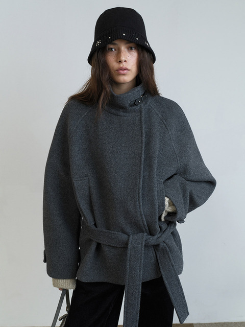 레이브 (컬러 추가) Low-Belted Half Coat VW5WH041_3color