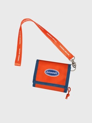 Ncover logo necklace wallet-orange