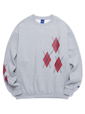 BIG ARGYLE SWEATSHIRTS (MELANGE GRAY)