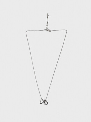 triple ring necklace (silver)