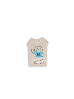 10yrs Young Dog Sleeveless Tee Beige