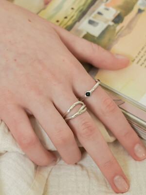 triple waves Ring _ 1 (silver / gold)