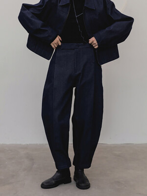 Pleated volume pants Denim