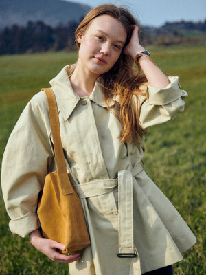 [단독]Hidden Button Half Trench Coat_2color