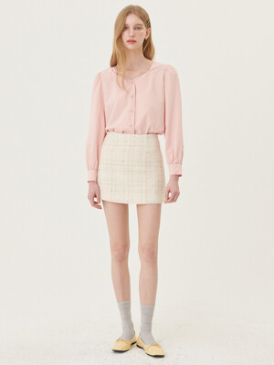 TWEED MINI SKIRT_IVORY