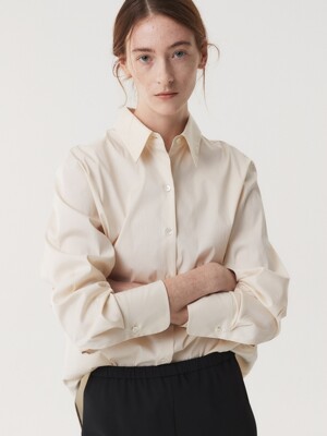 ES POPLIN SHIRT (LIGHT BEIGE)