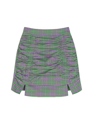 Checkered pleated skirt