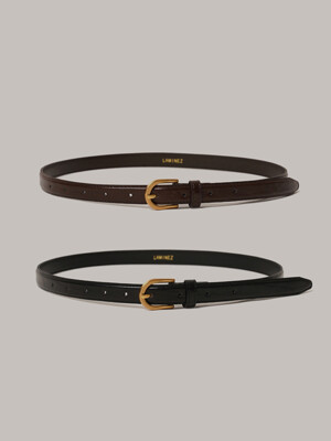 20mm Basic Leather Belt - 2 color (Gold)