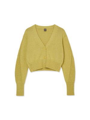 Women Crop Cardigan_Yellow