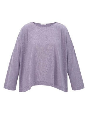 Amelie Linen Crop Tee (Lavender)