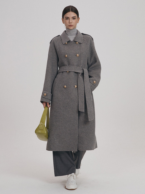 아우터,아우터 - 에스와이2씨 (SY2C) - Handmade Wool Herringbone Coat [Grey]