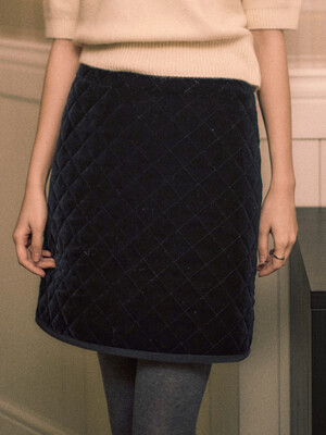 Velvet Quilting Skirt_Black