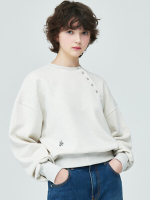 DIAGONAL HENRYNECK SWEATSHIRT OATMEAL