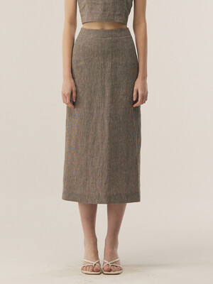 [Linen] H-line Midi Skirt