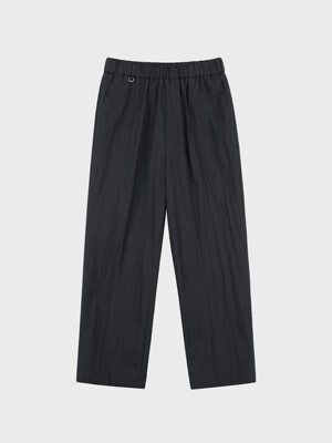 NYLON BLEND BANDING PANTS_BLACK