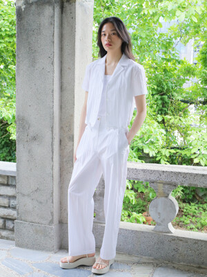 SUMMER TUCK PANTS / WHITE