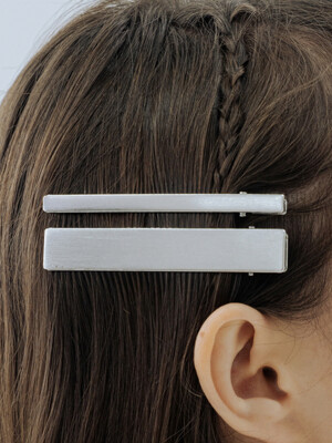 XT003_ 2set Hair straight clip silver
