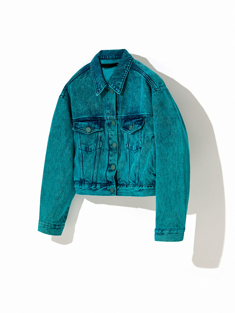 아우터,아우터,데님 - 씨웨어 바이 더 지니어스 (C Wear by the Genius) - SOJU CROP DENIM TRUCKER JACKET