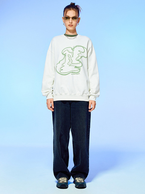 티셔츠 - 앤커버 (NCOVER) - AFTERIMAGE N LOGO SWEATSHIRT-IVORY