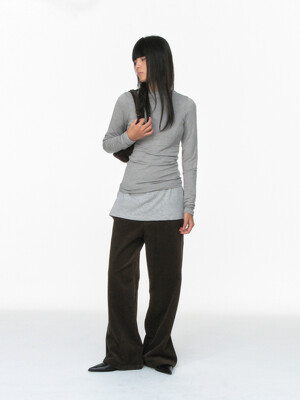 LOW RISE CORDUROY PANTS_K BROWN