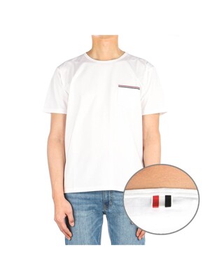 [톰브라운] 24SS (MJS010A 01454 100) 남성 삼선 반팔 티셔츠