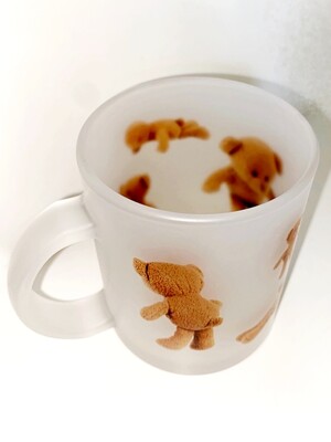 Bear glass mug cup (matte)