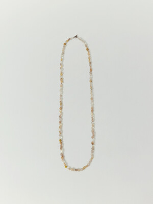quartz long necklace (yellow mix)