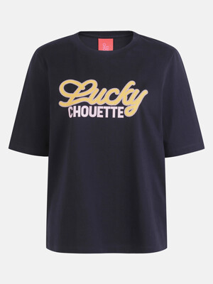 Lucky Lettering Basic Fit Short-sleeve T-shirt_LFTAM24440NYD