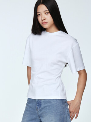 Tie Detail Oversized T-shirt _ White