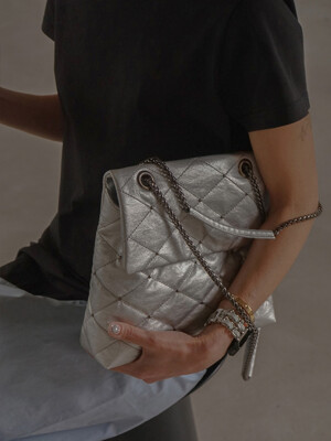 Lozenge Studded Bag Small Silver