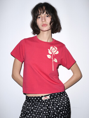 SLIM TSHIRT UNE ROSE_RED IVORY