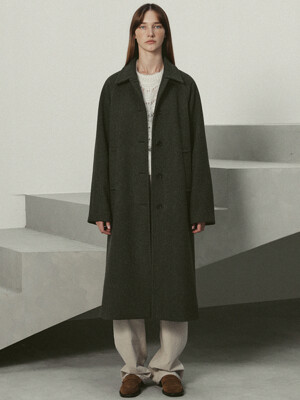 melange wool balmacaan coat (charcoal)