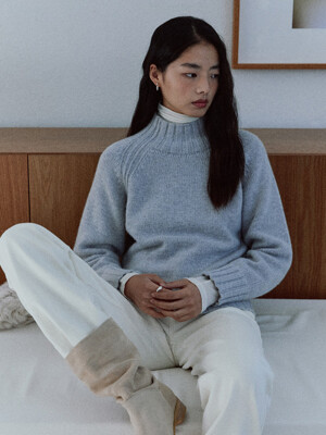 CASHMERE TURTLNECK KNIT_GRAY