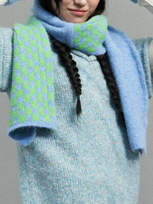 TOWEL MUFFLER MULTI BLUE