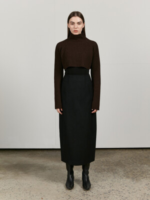 TOW COCOON WOOL SKIRT _2 COLOR