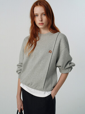 UNISEX DUNST LOGO CREASE SWEATSHIRT MELANGE GREY_UDTS5A103G2
