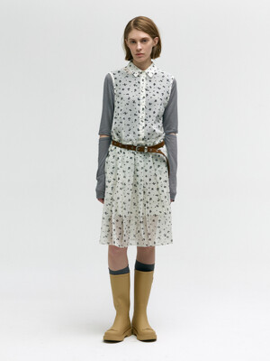 PRINTED PLEATS ONE-PIECE_beige