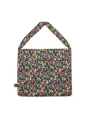 Flap ecobag flower_ black, cream