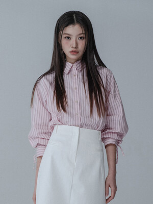 STRIPE CANDY RIBBON SHIRTS_PINK