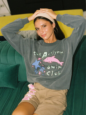 [VINTAGE FIT] SWIM CLUB SWEATSHIRT_CHARCOAL (3 SIZES)