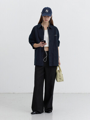 LINEN BANDING PANTS BLACK_UDPA5B221BK