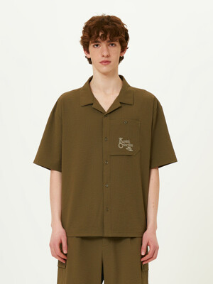 브리즈 라이트 시어서커 카라 셔켓 KHAKI
