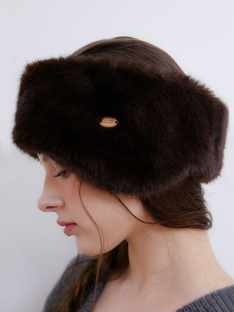 할렌 plush fur earmuff (C075_brown)
