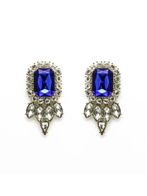 blue edge earrings