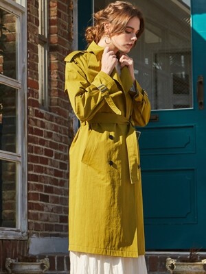 COTTON TRENCH COAT OLIVE GREEN