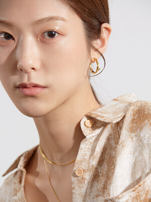 natural texture hoop earring Small gold