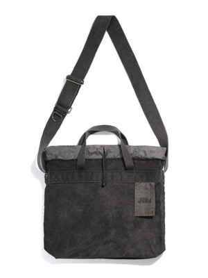 PIG DYED CANVAS TOTE CROSS BAG (CHARCOAL)