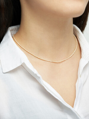 14k gold pearl choker nacklace DIN-00501
